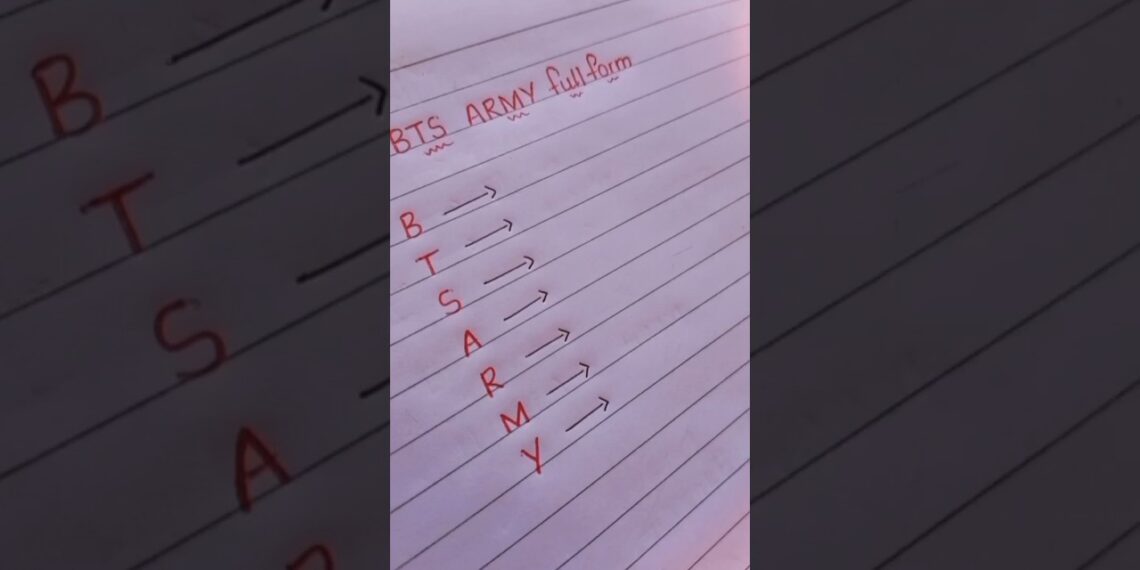 BTS ARMY full form💜#btsarmy #writing #india