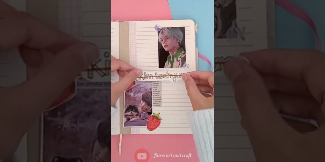Kim Taehyung journal with me💗/V bts journal  #jiwooartandcraft  #bts  #journal  #shorts