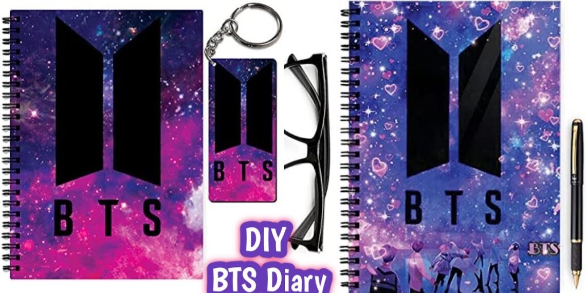 How to make Journal Diary at Home 🌟 DIY BTS Diary 💜 #craftersworld #journal #diycraft
