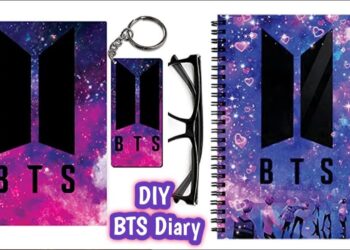 How to make Journal Diary at Home 🌟 DIY BTS Diary 💜 #craftersworld #journal #diycraft