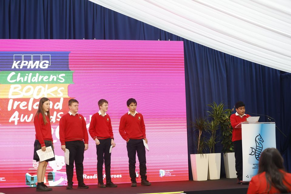 Students from Coláiste Chill Mhantáin take to the stage to recite poems they wrote about their own experiences.