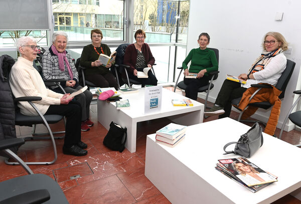 Literary ladies book club from left, Vera O'Donoghue, Mary O'Shaughnessy, Anne Donaldson, Eleanor O'Connor, Margaret Lee and Catherine O'Connor at the Cork County council library and arts service . Picture; Eddie O'Hare Literary ladies book club from left, Vera O'Donoghue, Mary O'Shaughnessy, Anne Donaldson, Eleanor O'Connor, Margaret Lee and Catherine O'Connor at the Cork County council library and arts service . Picture; Eddie O'Hare