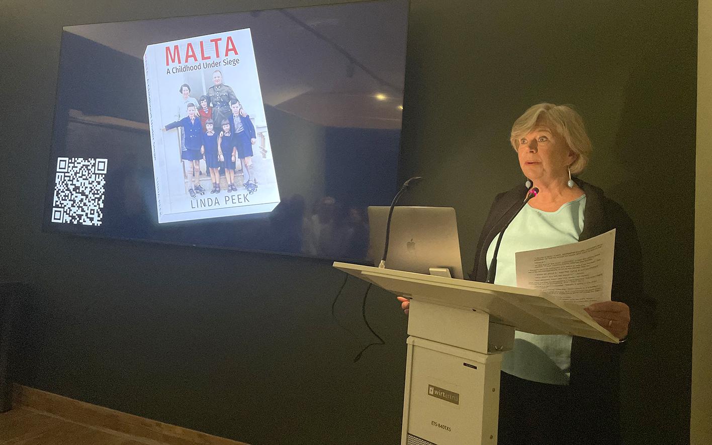 The author addressing guests at the launch.