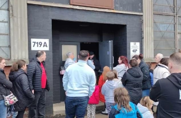 Angry families gathered outside and demanded refunds after the event was prematurely shut down
