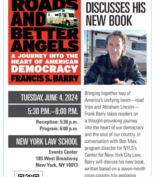 EVENT ANNOUNCEMENT: Book Talk – Frank Barry Discusses His New Book “Back Roads and Better Angels” – June 4th EVENT ANNOUNCEMENT: Book Talk – Frank Barry Discusses His New Book “Back Roads and Better Angels” – June 4th