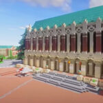 Suzzallo Library built in Minecraft blocks