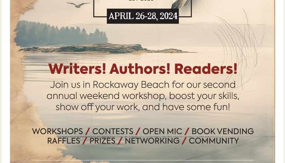 ROCKAWAY WRITERS RENDEZVOUS – April 26-28:  What’s Your Story? Workshops, Writing Contest Winners, Open Mic and MORE!! LIMITED TICKETS AVAILABLE