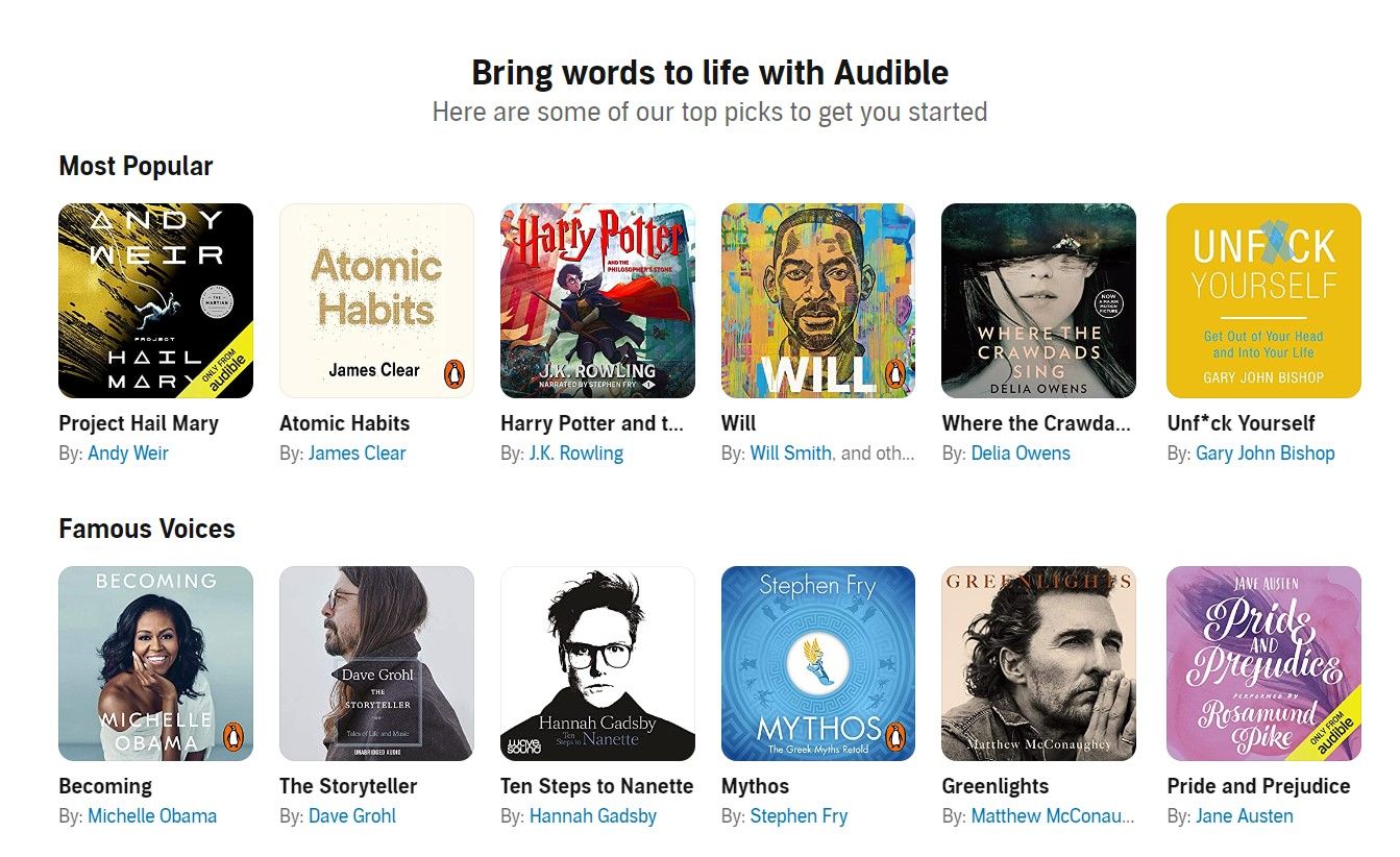 Audible Book Selection