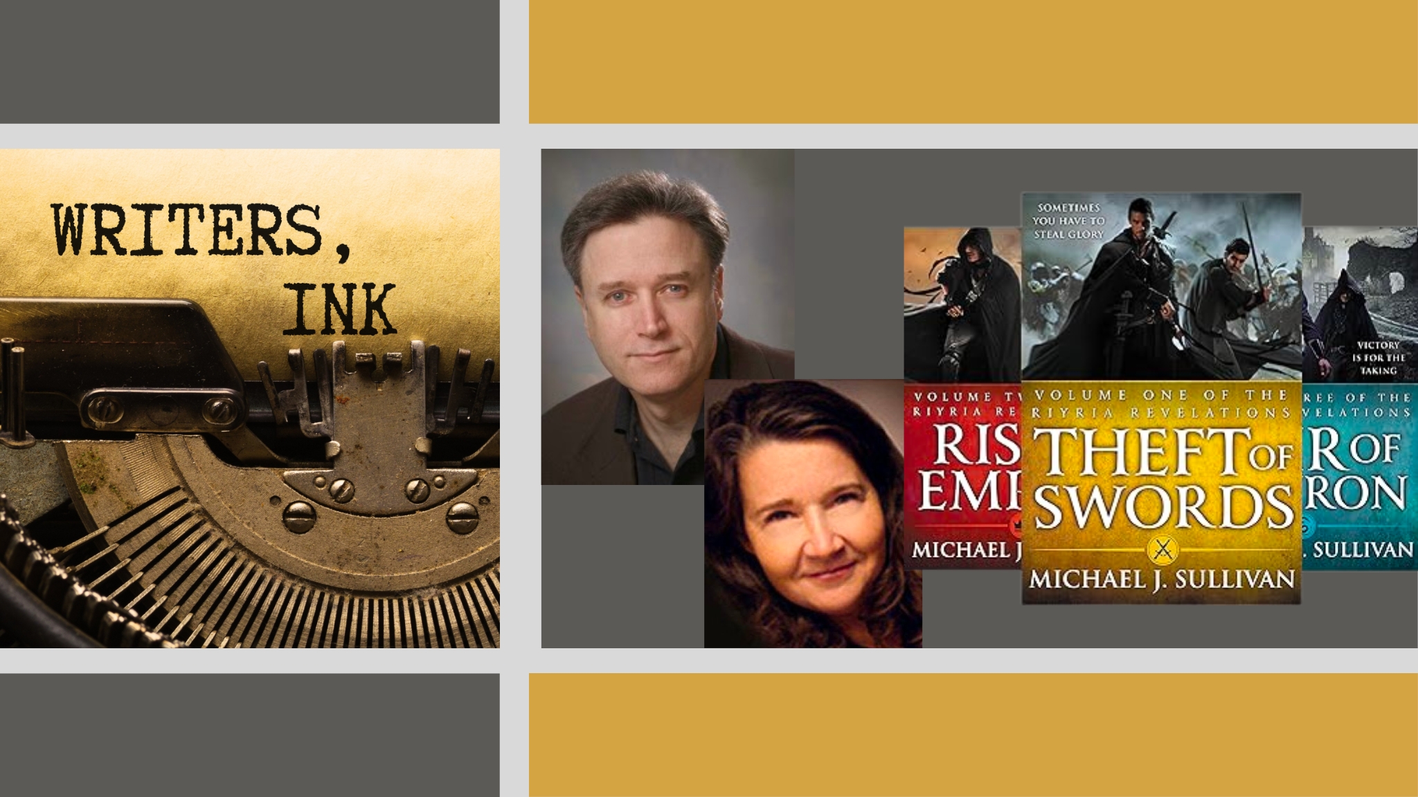 Writers, Ink Podcast: NYT Bestsellers Robin & Michael J. Sullivan Cover the Pros and Cons of Indie, Trad and Hybrid Publishing Writers, Ink Podcast: NYT Bestsellers Robin & Michael J. Sullivan Cover the Pros and Cons of Indie, Trad and Hybrid Publishing