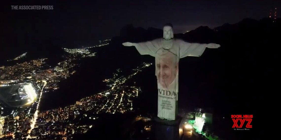 In Brazil the iconic Christ the Redeemer statue lights up to honour the Pope’s new book (Video)