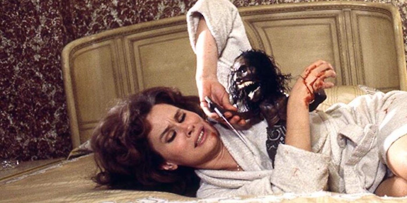 Karen Black being attacked by a Zuni doll in Trilogy of Terror