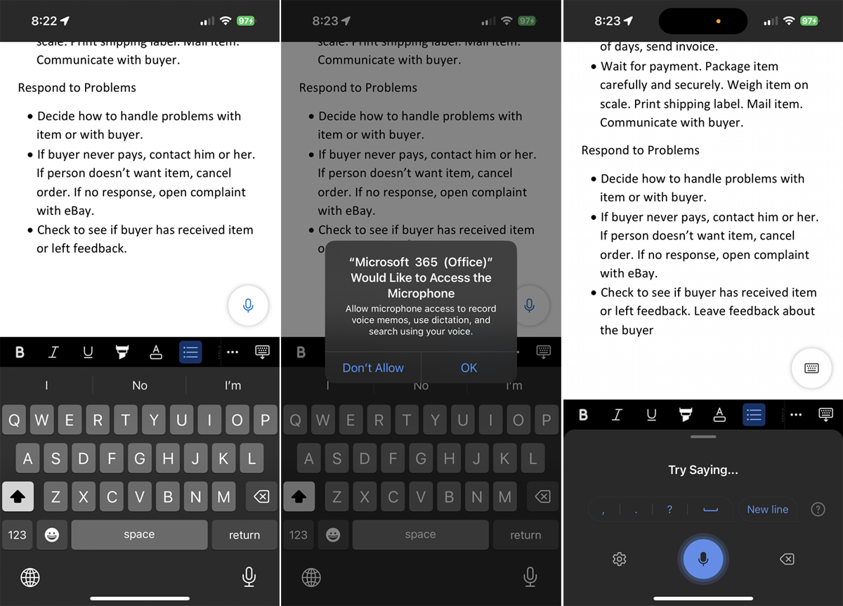 Dictate in Office on Your Mobile Device