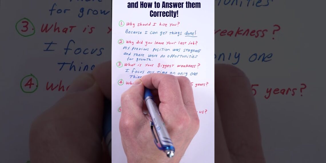 5 Common Interview Questions and How to Answer Them Correctly 😇