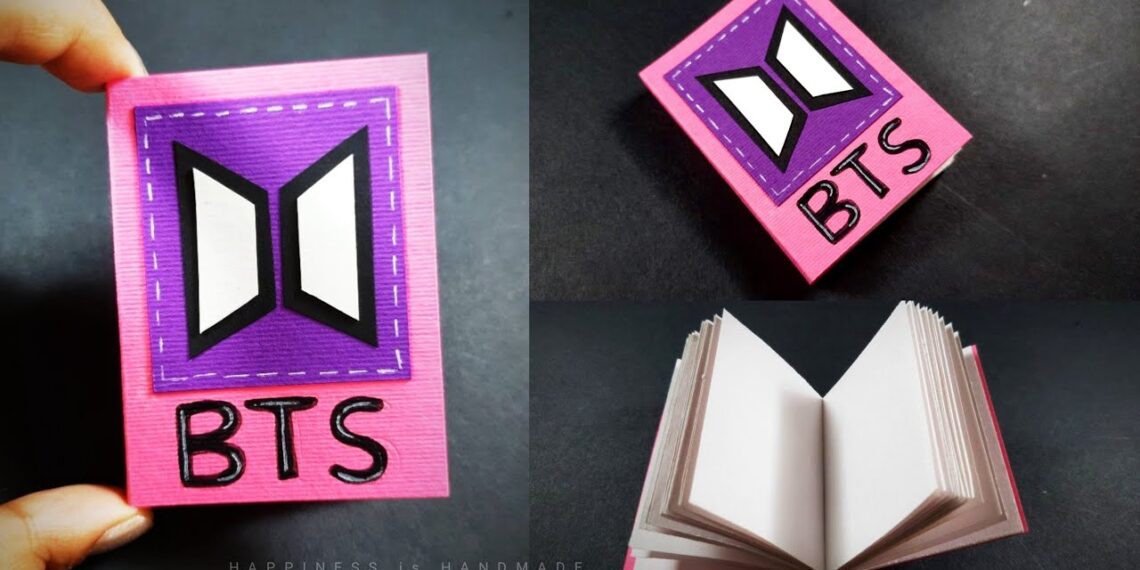 BTS Mini Notebook | How to Make BTS Notebook | BTS Craft Ideas | BTS DIY | BTS Paper Craft