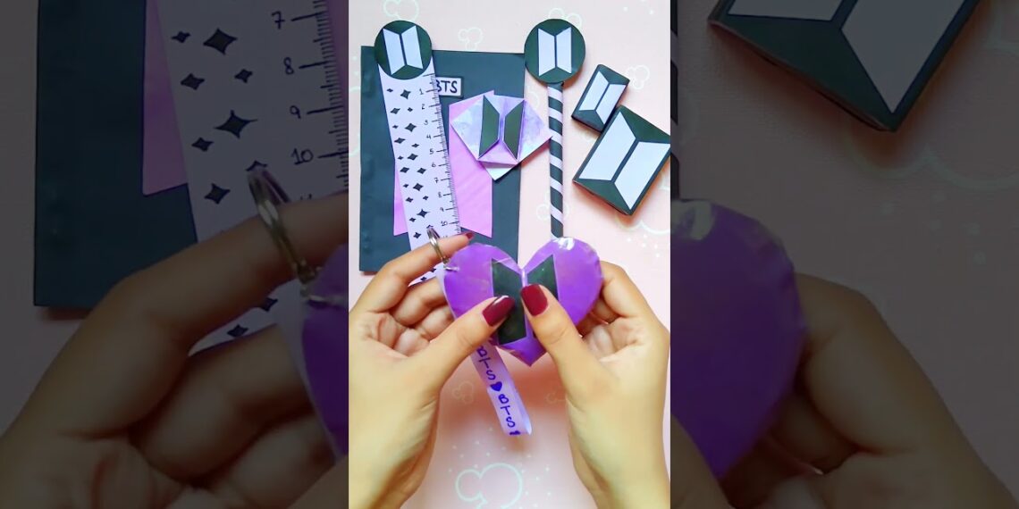 DIY BTS Stationery #shorts #youtubeshorts #btsstationery #bts #army