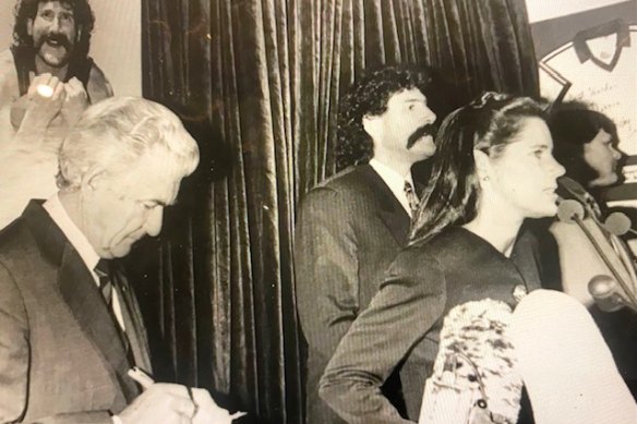 Backstage with then-prime minister  Bob Hawke, Callaghan at Hawthorn AFL legend Robert DiPierdomenico’s book launch.