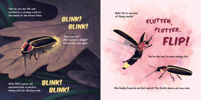 Though she stayed as faithful as possible to the real anatomy of the insects, Emma Oxford gave her characters expressive features that convey the tension and emotion inherent in the story.