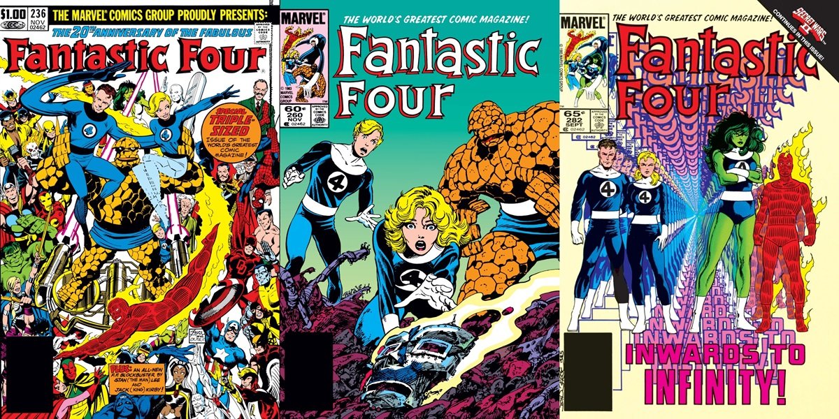 John Byrne's cover art for his '80s Fantastic Four run.