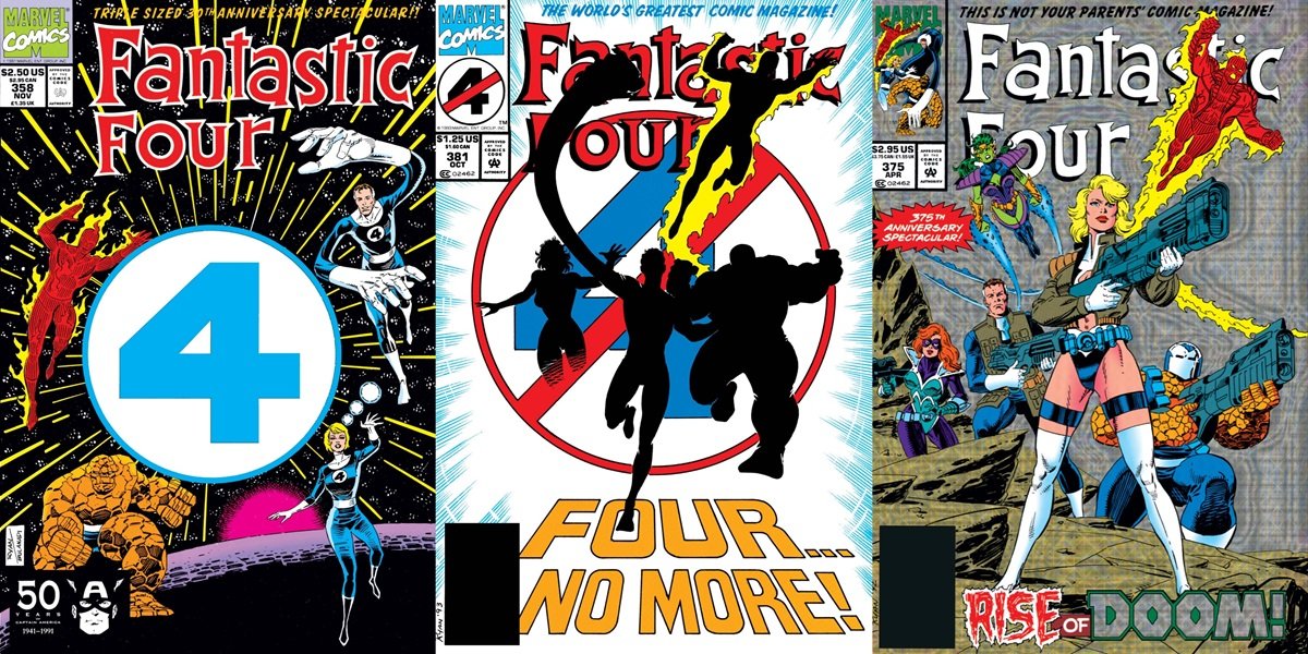 Cover art for writer Tom DeFalco's Fantastic Four run, by artist Paul Ryan.