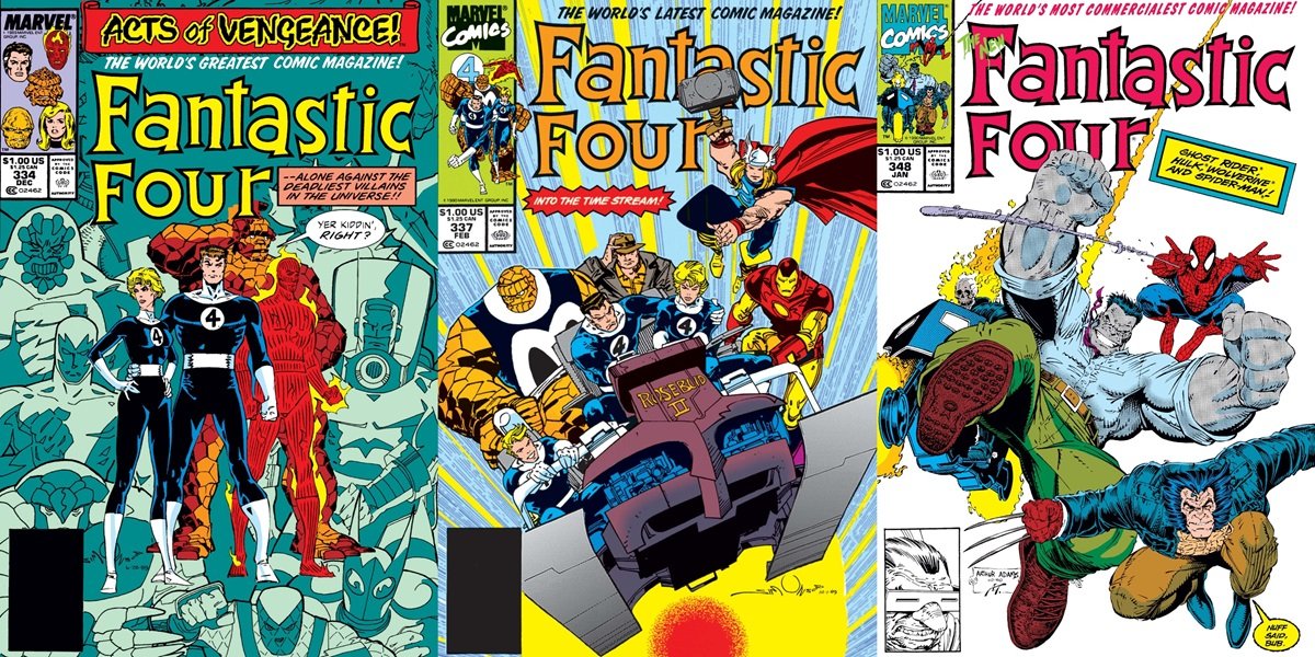 Covers for Walter Simonson's Fantastic Four run of 1989-1991