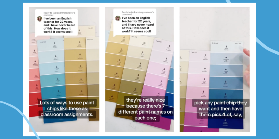 This Teacher Uses Paint Samples for Poetry, Short Stories, and More This Teacher Uses Paint Samples for Poetry, Short Stories, and More