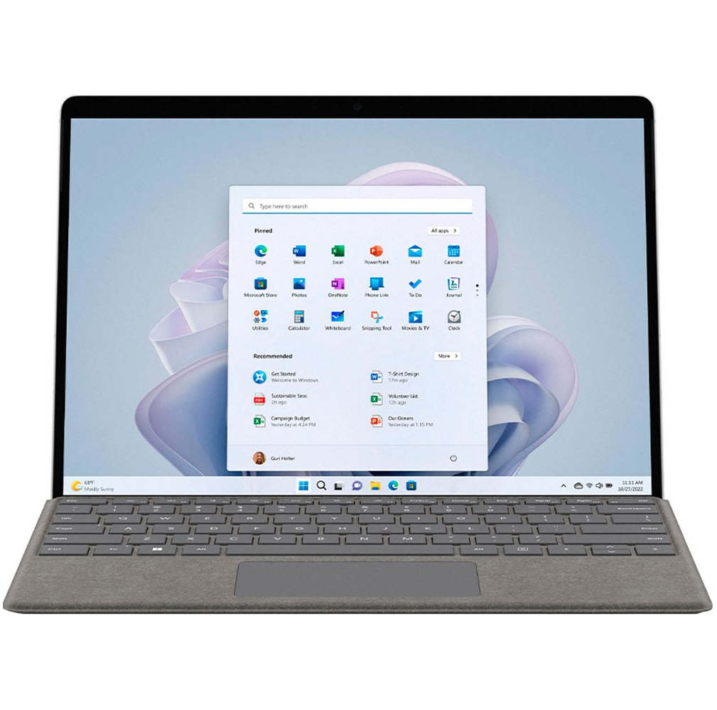 A Microsoft Surface Pro 9 against a white background