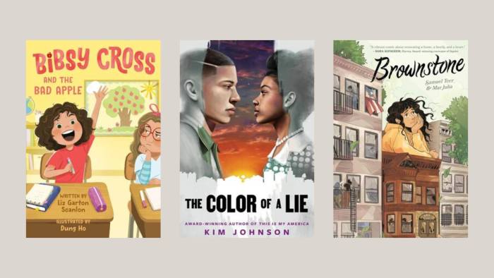 Bibsy Cross and the Bad Apple, The Color of a Lie, Brownstone book cover images 
