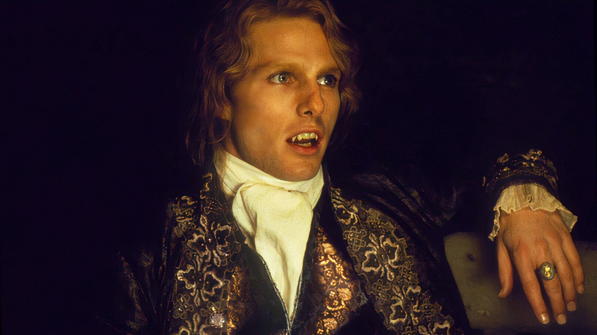 Tom Cruise shows his fangs as Lestat in Interview With the Vampire