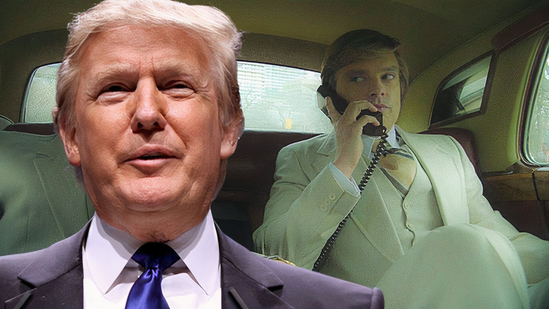 Donald Trump and a still from The Apprentice.