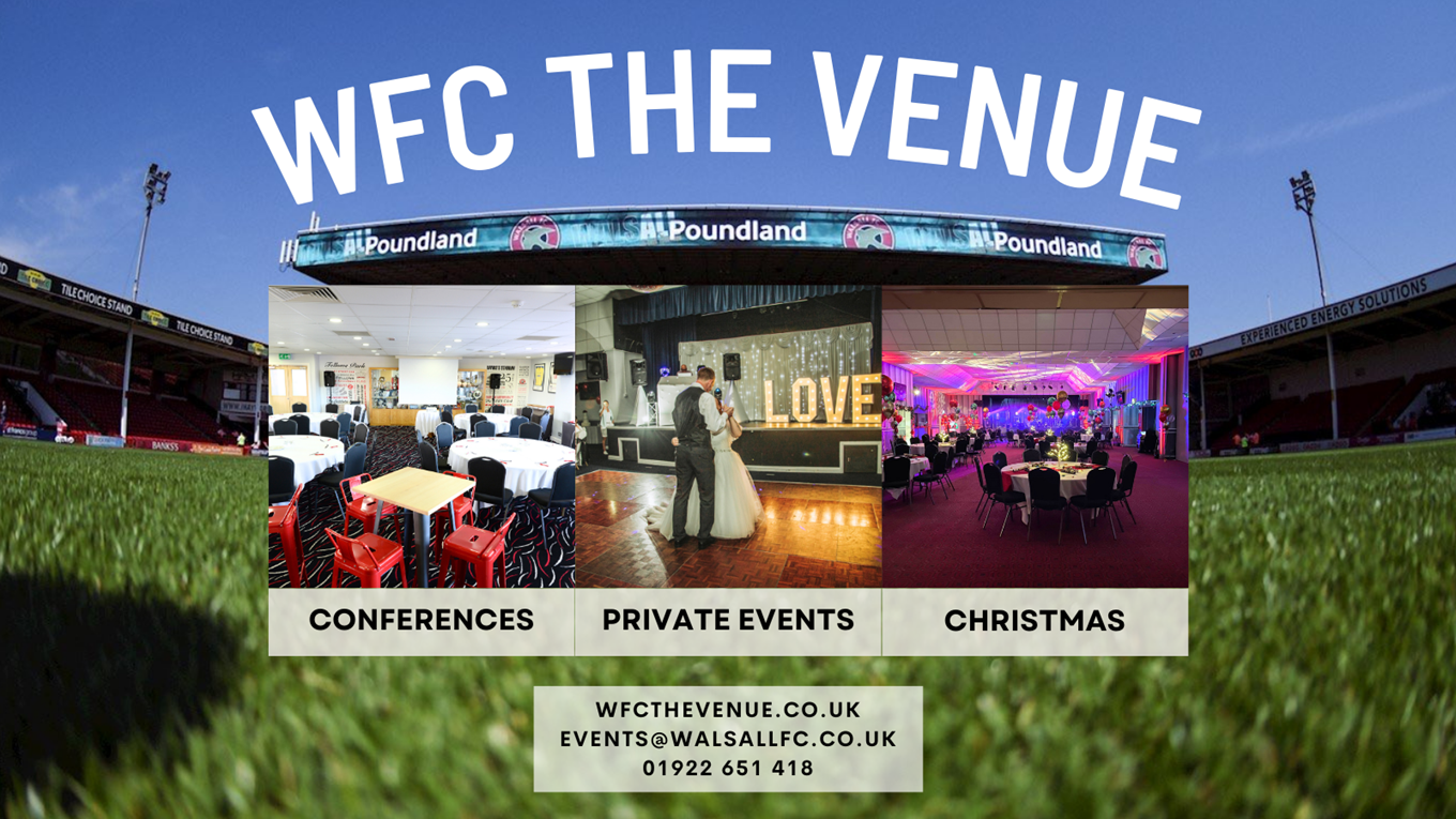 Book your event with Walsall FC the Venue! – News