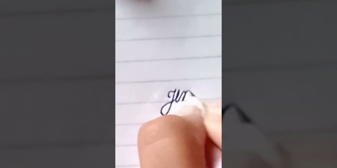 BTS jin name in cursive writing # jin #cursive #writing #khushicursive writing#shorts