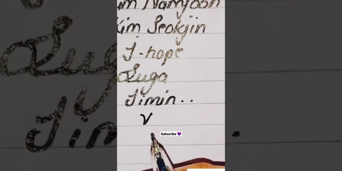 writing “BTS idols” cursive handwriting #bts #shorts