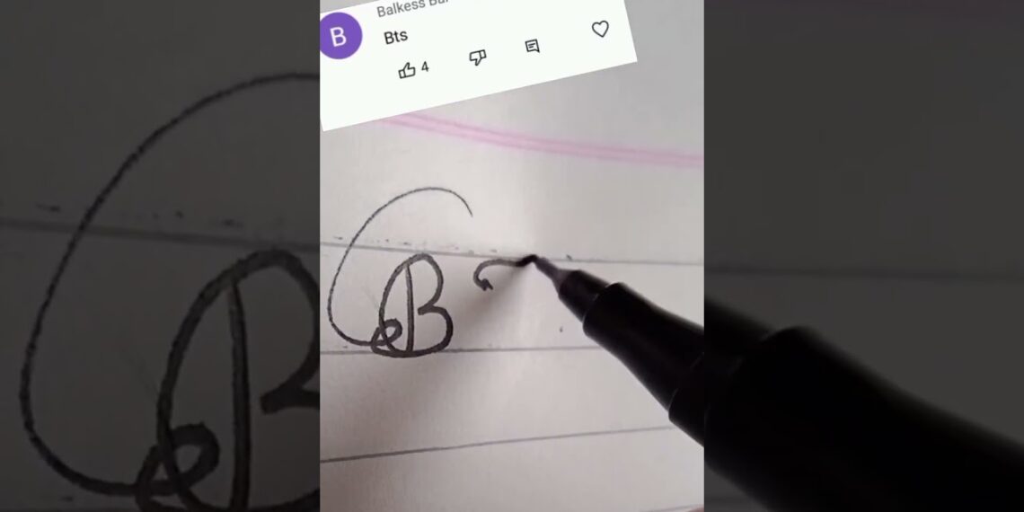 How to write BTS name in cursive writing #cursive#writing#bts#khushicursivewriting#short