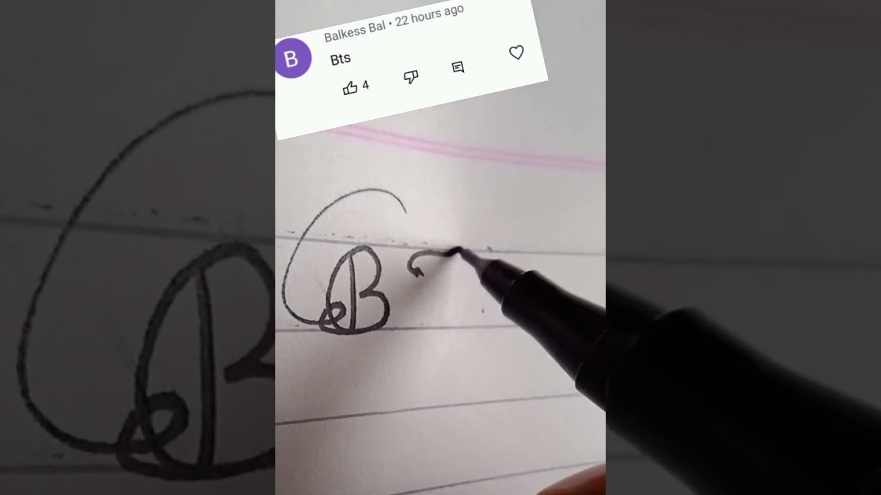 How to write BTS name in cursive writing #cursive#writing#bts#khushicursivewriting#short