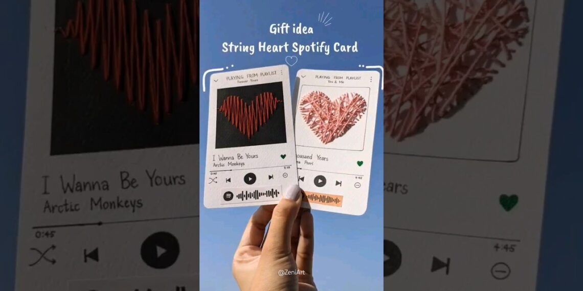 String Heart Spotify Card- Cute Gift Idea #diy #giftideas #shorts #subscribe String Heart Spotify Card- Cute Gift Idea #diy #giftideas #shorts #subscribe