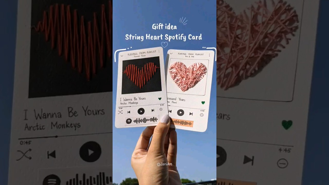 String Heart Spotify Card- Cute Gift Idea #diy #giftideas #shorts #subscribe String Heart Spotify Card- Cute Gift Idea #diy #giftideas #shorts #subscribe