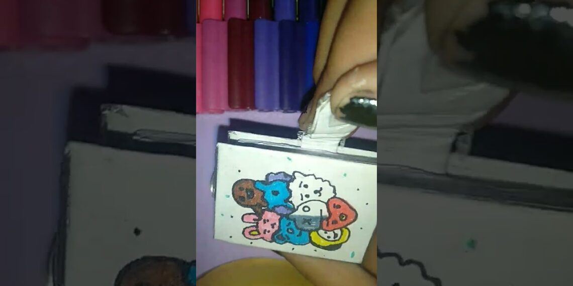 Unboxing BTS BT21 DIY mini diary #youtubeshorts #youtub #btsarmyforever #bts #btsarmy #cute #shorts
