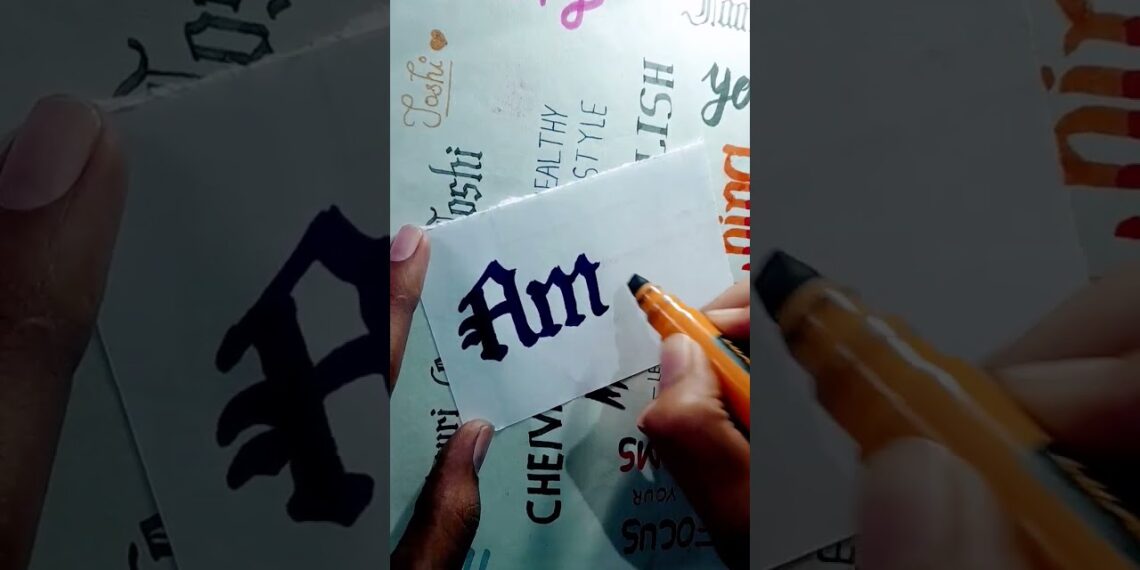 Amos name in gothic calligraphy #calligraphy #art #shorts #youtube #gsbrand #amos #bts