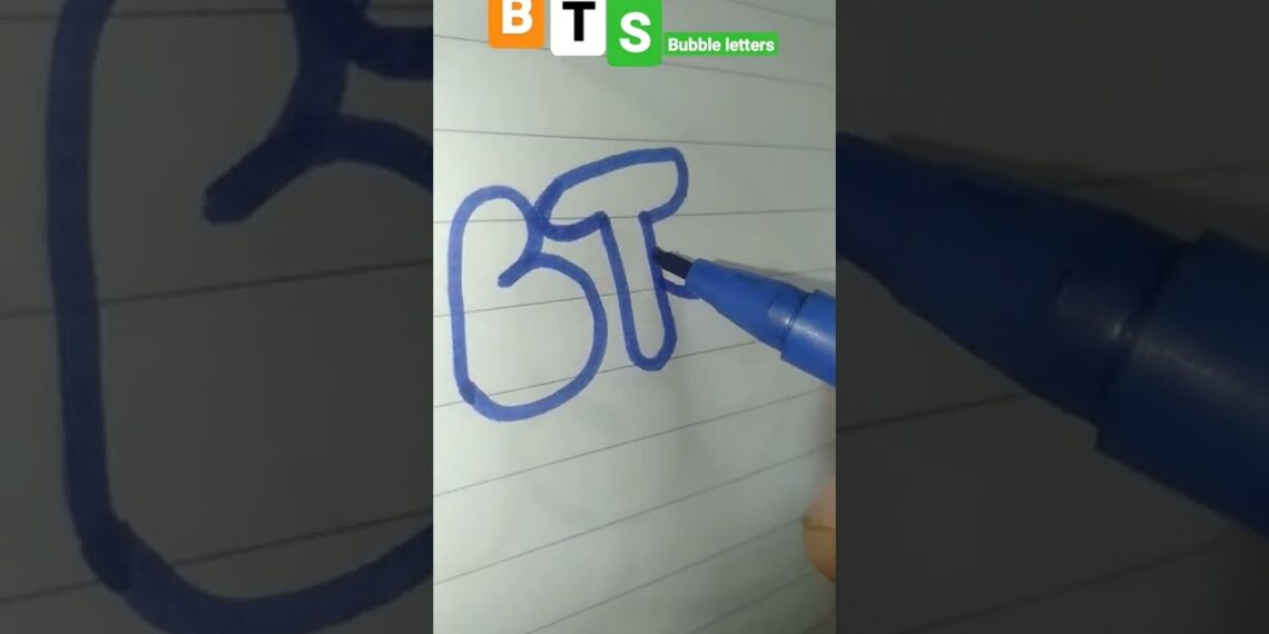 How 🙂👉to write #BTS in bubble letter step by step #shorts