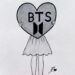 Easy BTS drawing || How to draw a girl with BTS heart | BTS girl drawing