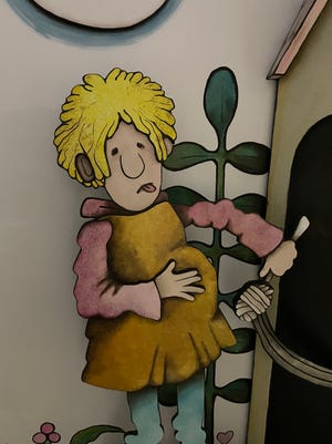 A figure of Big Anthony from Tomie dePaola's beloved "Strega Nona" series at The Rabbit Hole in North Kansas City.