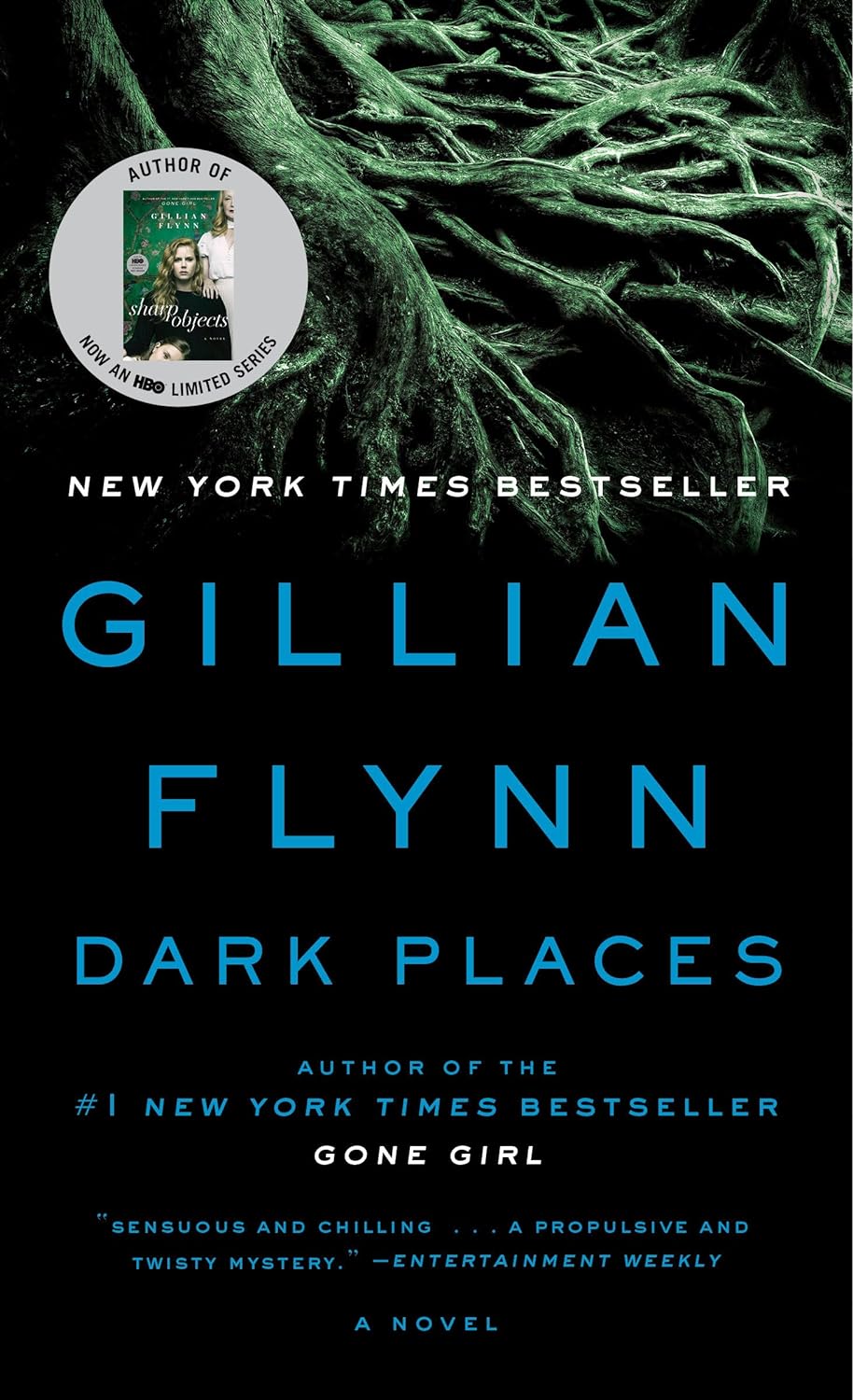 A book cover with green tree roots
