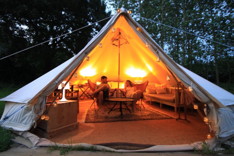 Safari Bell Tent - Sunbird Brook Meadow Camping Image supplied by Anthea Yabsley