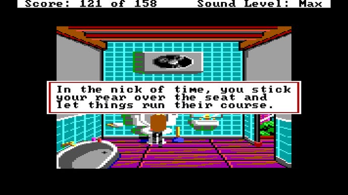 Some potty humour in Tachyon Dreams Anthology as Dodger goes to the toilet. The text reads: 