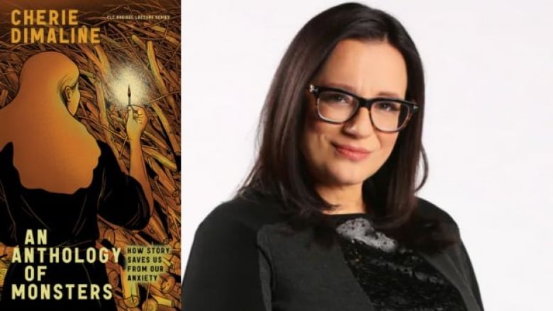 On the left is a book cover with an illustration of a woman with long blonde hair. She is holding lit match up. In front of her is a wall of sticks. On the right is a headshot photo of a woman with shoulder length brown hair and dark rimmed glasses wearing a black suit jacket. She is smiling at the camera.