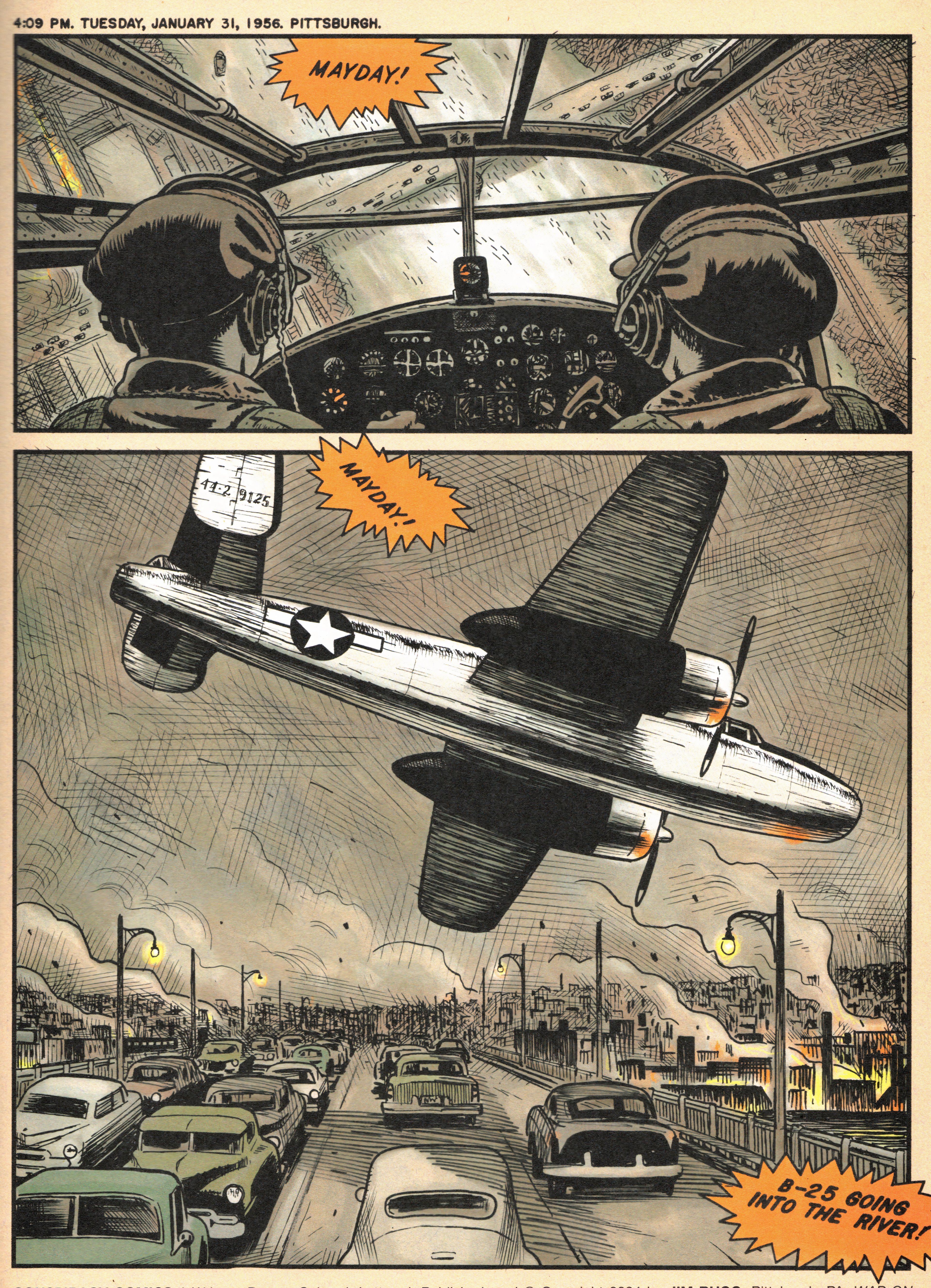 Conspiracy Comics #1 b52 plane crashes in Pittsburgh river