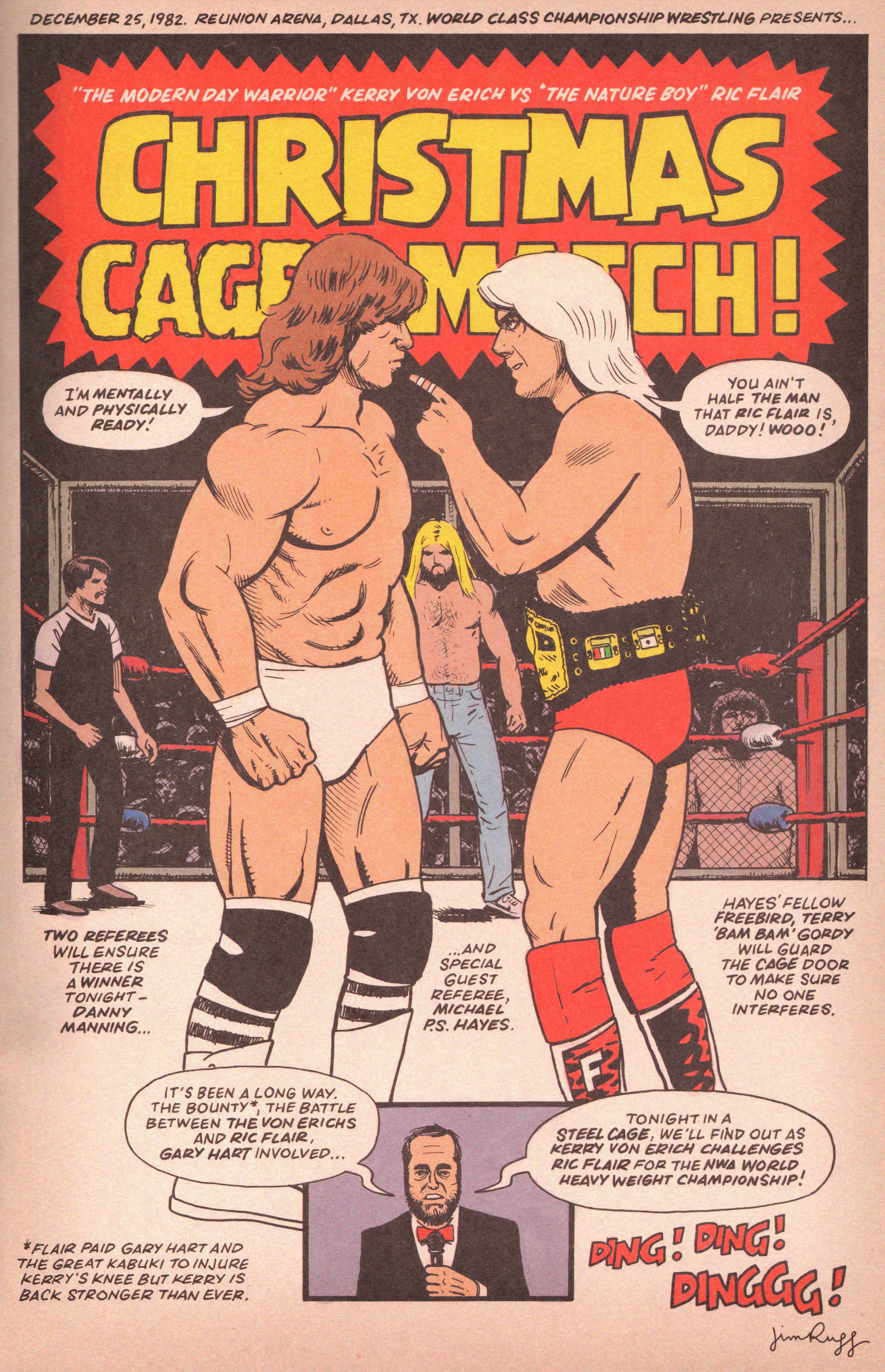 Conspiracy Comics #1 Kerry Von Erich and Ric Flair sqaure off in a wrestling ring