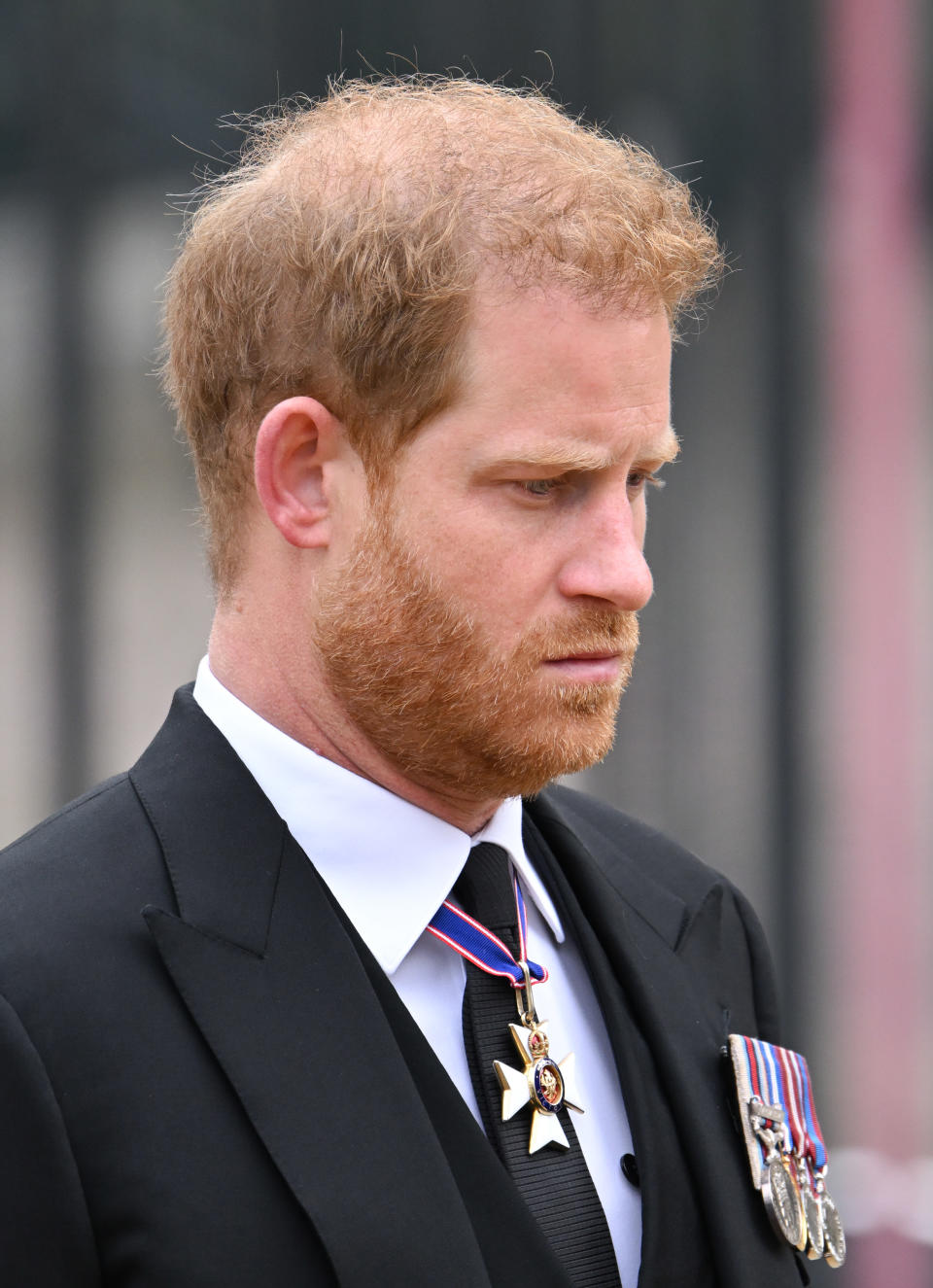 Prince Harry, Duke of Sussex at the State Funeral of Queen Elizabeth II