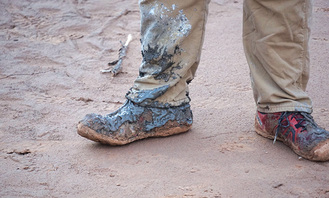 Shifting sediment makes it hard to find footing and leads to “Bayou boot.” - ZAK PODMORE