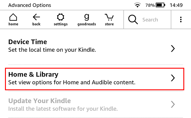 home and library highlighted
